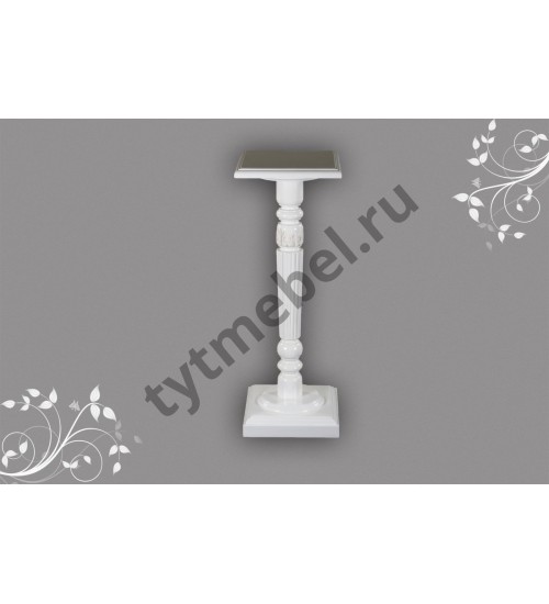 HK-746. Подставка для цветов (массив красного дерева) WHITE GLAZE, цвет: белый глянцевый, 36*36(98) см